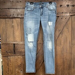 Silver Jeans Distressed Patchwork Boyfriend Jeans